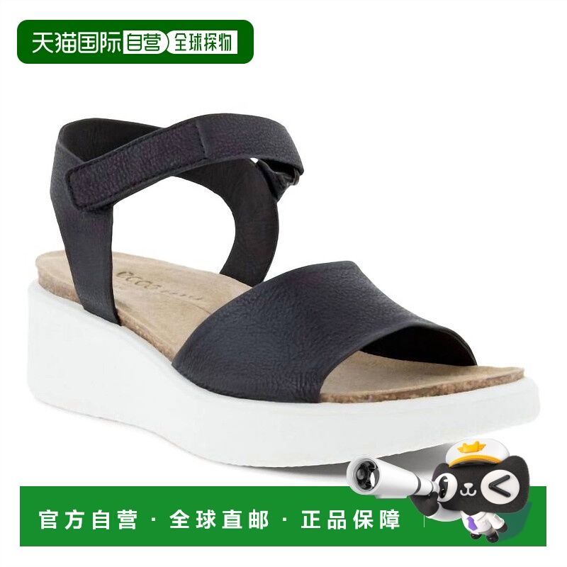 自营eccoWomen's Flowt Wedge Cork Sandal In Black - black 美