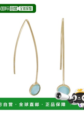 自营 liv oliver18k 金海绿色石英吊式耳环 - 金 美国奥莱直发