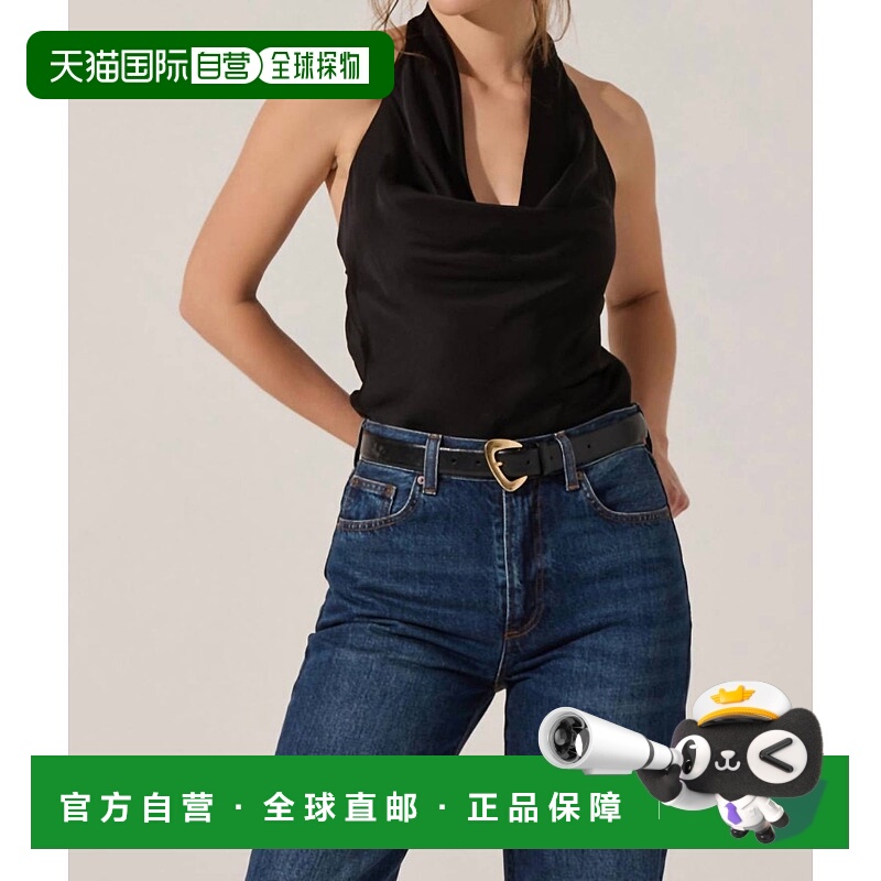 自营astr the labelZelenka Cowl Neck Halter Top In Black - bl