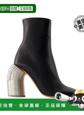 自营off-whiteSilver Spring 踝靴 - 灰白色 - 皮革 - 黑色/银色