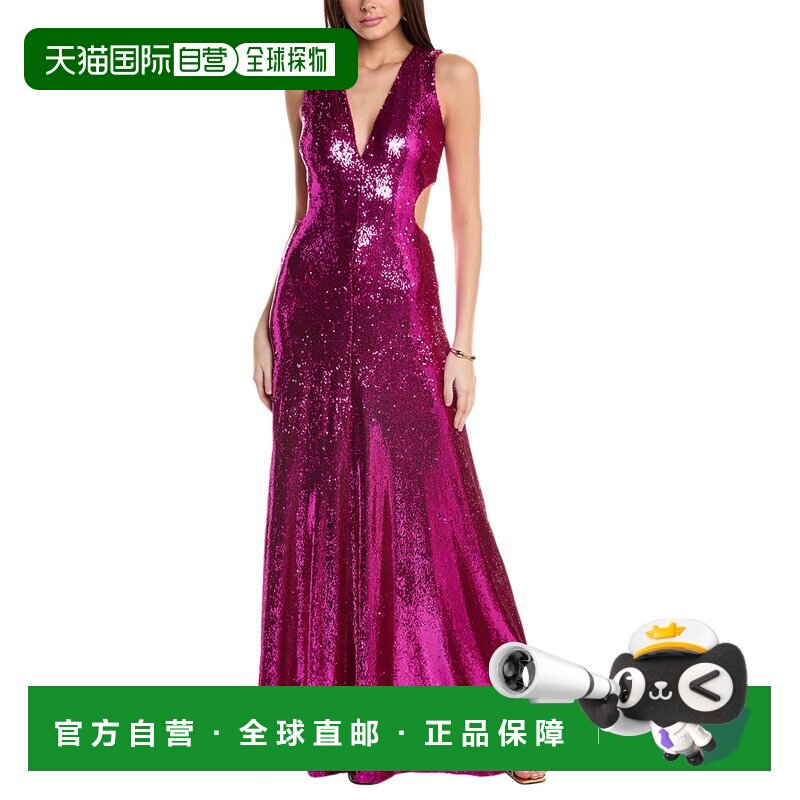 自营Halston Natalia礼服-浆果长裙 连衣裙美国直发奥莱