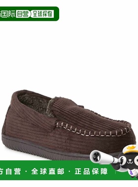 自营Dearfoams Men's Niles Corduroy Moccasin House Shoe Slipp