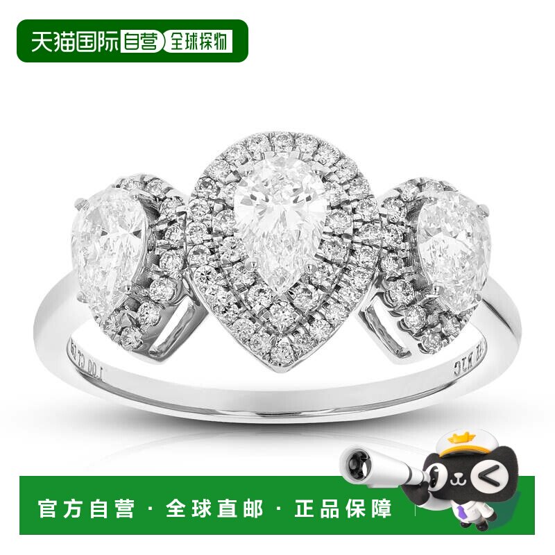 自营vir jewels1 克拉梨形切割实验室培育钻石订婚戒指 71 颗宝石