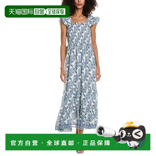 自营Max Studio Flutter sleevue长裙-蓝色 美国奥莱直发