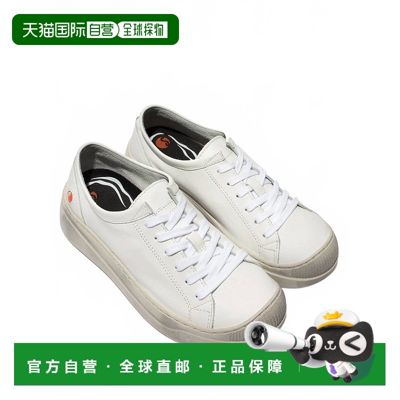 自营 softinos白色女式系带皮鞋 美国奥莱直发运动鞋