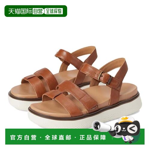 自营VIONIC Solana J4525L1200 Sandals Tan Leather Wedge Heel