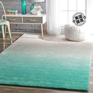 nuLOOM Handmade Ombre Shag Area Rug - turquoise 【美国奥莱】