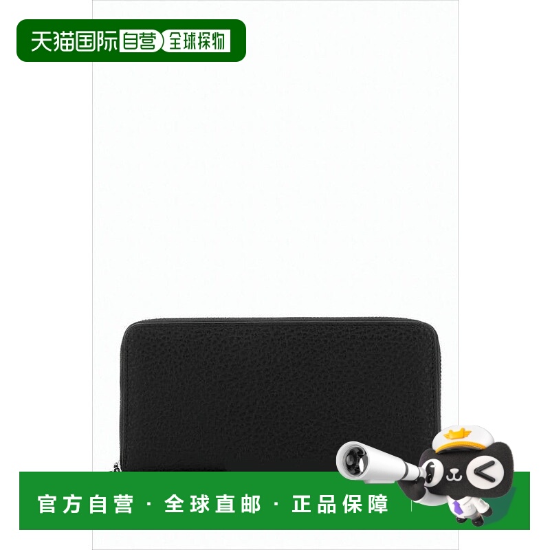 自营maison margielaTextured Leather Zip-Around Wallet With P
