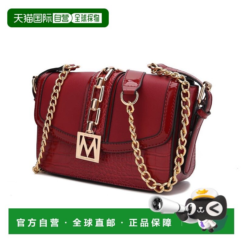 自营 mia k collectionWendalyn 纯素皮革斜挎包 - 酒红色 美国奥
