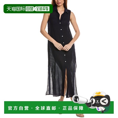 自营Bella Dahl边缝Duster亚麻混纺连衣裙-蓝色 美国奥莱直发