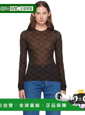 1h可退 香港直邮潮奢 Ami Paris 女士 棕色 Fluide 长袖 T 恤 FTS