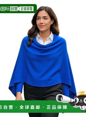 自营in2Cashmere Poncho with Textured Border - admiral blue
