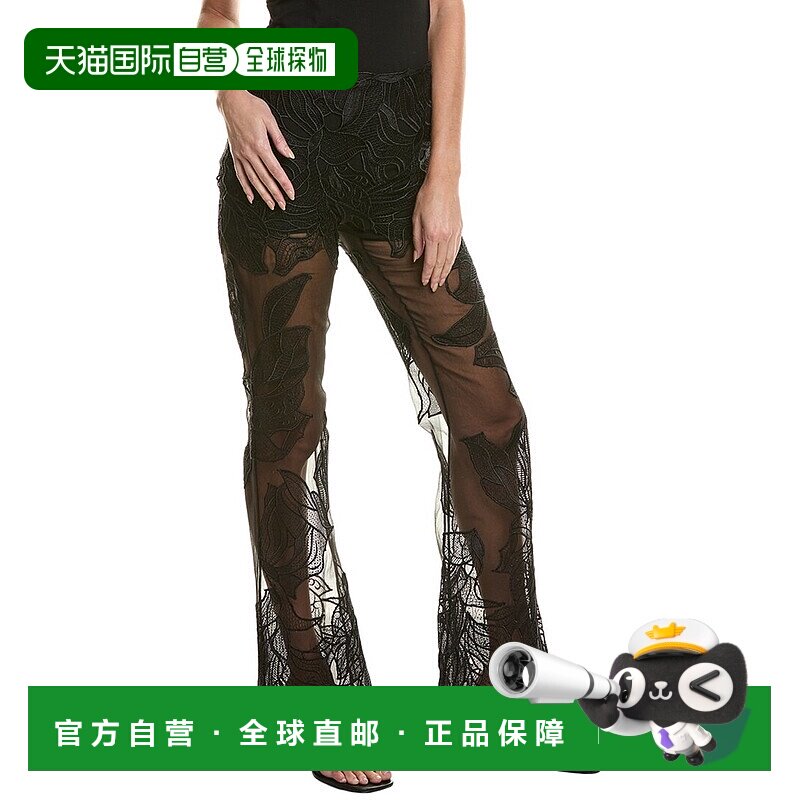 自营 Alberta Ferretti 丝绸衬里长裤 - 黑色 美国奥莱直发阔腿裤