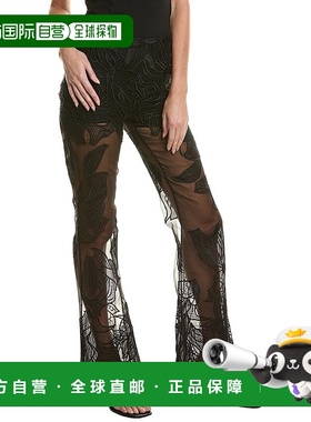 自营 Alberta Ferretti 丝绸衬里长裤 - 黑色 美国奥莱直发阔腿裤