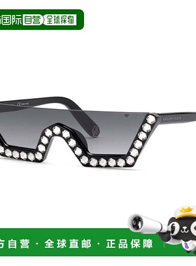 自营Philipp Plein Sunglasses Shield Semi Rim, Shiny Black Fr