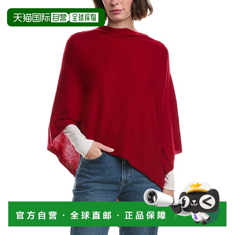 自营sofiacashmere Jersey Solid Wool & Cashmere-Blend Poncho