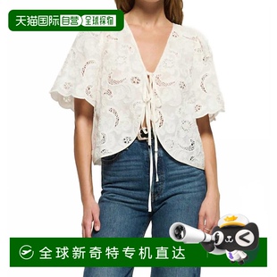 自营 美国奥莱直发 nation ltdRosalyn白色系带前襟上衣