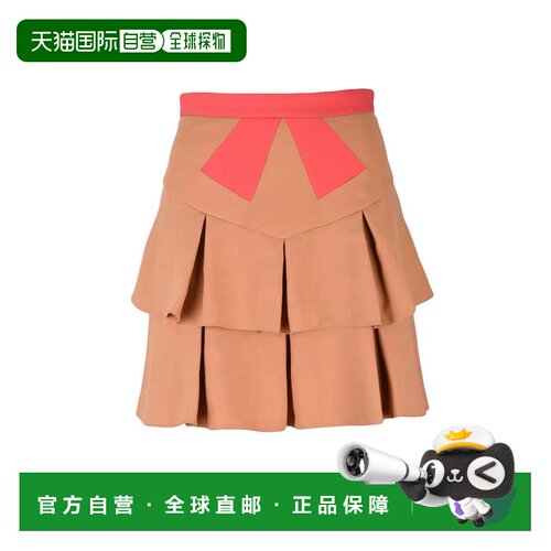 自营elisabetta franchiMini Flared Skirt - Red - orange 美国