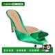 Gianvito Rossi斋浦尔缎面皮革骡子 绿色 自营 美国奥莱直发女鞋