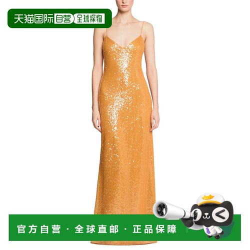 自营Halston Glora Sequin Gown - orange 美国奥莱直发连衣裙