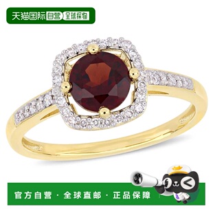 自营 mimi & max10k 金 1 克拉 TGW 石榴石和 1/7 克拉 TW 钻石光