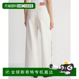 美国奥莱 自营 带纽扣 lafayette 直发 148白色开叉牛仔裤