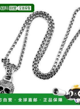自营 Crucible Los Angeles 不锈钢 35 毫米骷髅项链配 28 英寸 5