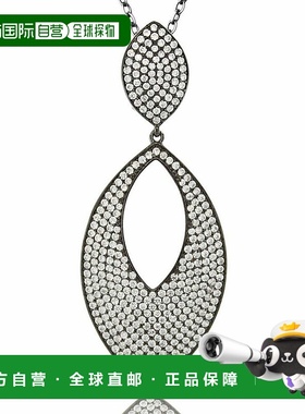 自营 Suzy Levian 立方氧化锆纯银椭圆形密镶吊坠 - 黑色 美国奥