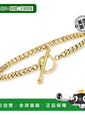 RS Pure by Ross-Simons 14kt 黄金锁扣手链 - 8 英寸 【美国奥莱