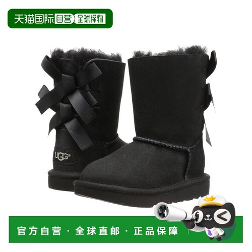 1h可退 【美国直邮】UGG Kids|Bailey 纽扣蝴蝶结雪地靴童鞋透气
