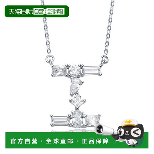 自营geneviveSterling Silver White Gold Plated with Clear Cub
