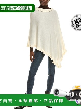 自营 sofiacashmere 荷叶边羊毛 & 羊绒混纺斗篷 - 白色 美国奥莱