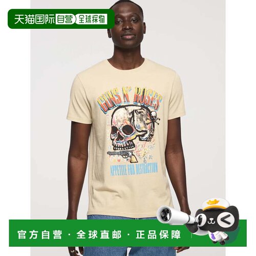 自营lucky brandLucky品牌男士枪N玫瑰彩绘t恤-绿色 美国奥莱直发
