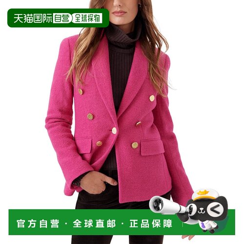 自营J.McLaughlin Genevieve羊毛混纺西装外套-紫红色 美国奥莱直