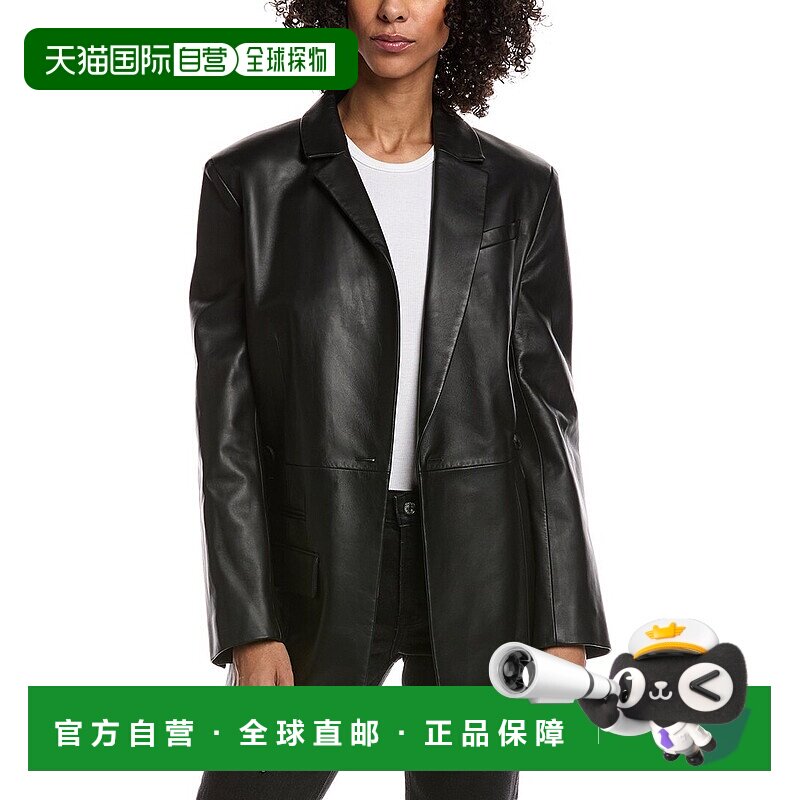 自营Jacquemus Leather Jacket - black 美国奥莱直发皮衣图片