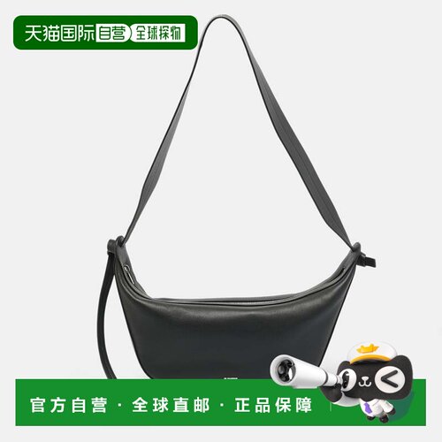 自营Jil Sander Knot Small Black Leather Shoulder Bag - black