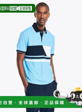 自营 Nautica 男士 Navtech 可持续制作经典版型印花 Polo 衫 -