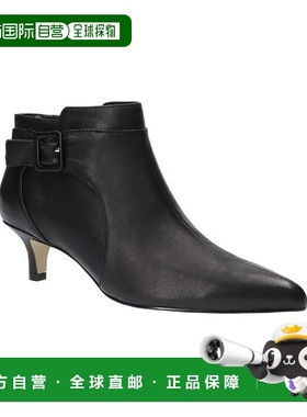 自营Bella Vita Bindi Boots Black Leather Pointed Toe Ankle B