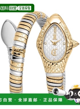自营JUST CAVALLI Womens's Snake Watch, Two Tone Silver & Gol
