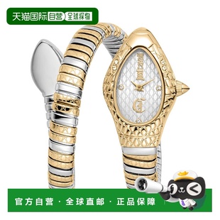 Two Gol Womens Silver Tone Watch Snake CAVALLI 自营JUST