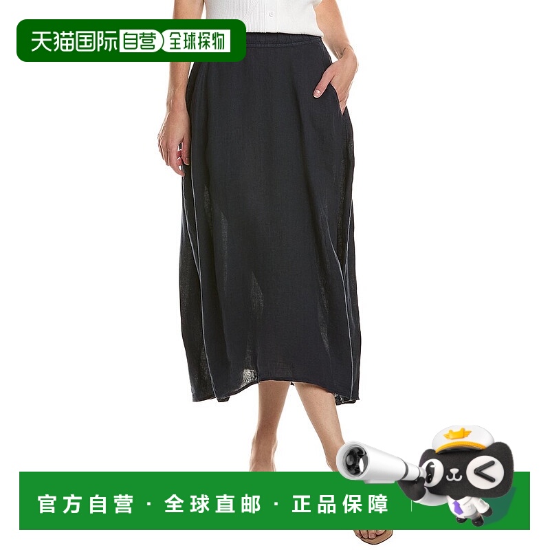 自营Velvet by Graham & Spencer Linen Midi Skirt - blue 美国