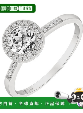 自营 diana m. 14K白金0.08克拉钻石戒指-白色 美国奥莱直发