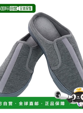 自营 isotoner男士纹理针织 Kai Hoodback 拖鞋 - 深炭灰色 美国