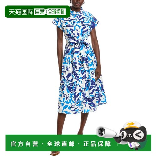 自营Gracia Floral Seaport Midi Dress - blue 美国奥莱直发