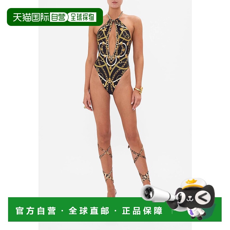 自营camillaChain Neck Plunge One Piece In Coast To Coast - c