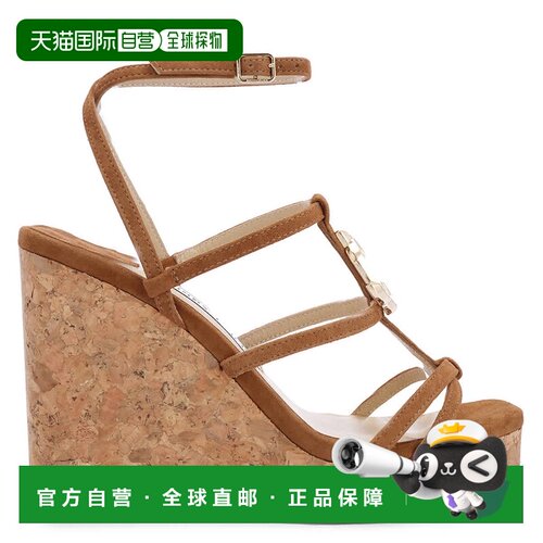 自营Jimmy Choo女士皮革麂皮JC Emblem 110 Wedges-皮革 美国奥莱