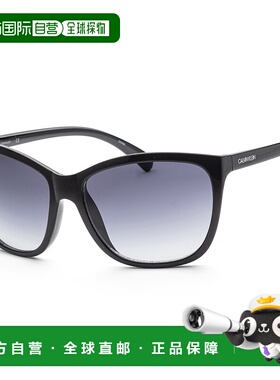自营 Calvin Klein 女士 60 毫米太阳镜 - 黑色 美国奥莱直发户外