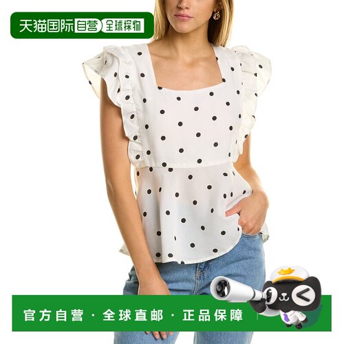 自营Olivia Rubin Elli 无袖上衣 - 白色波点 美国直发奥莱