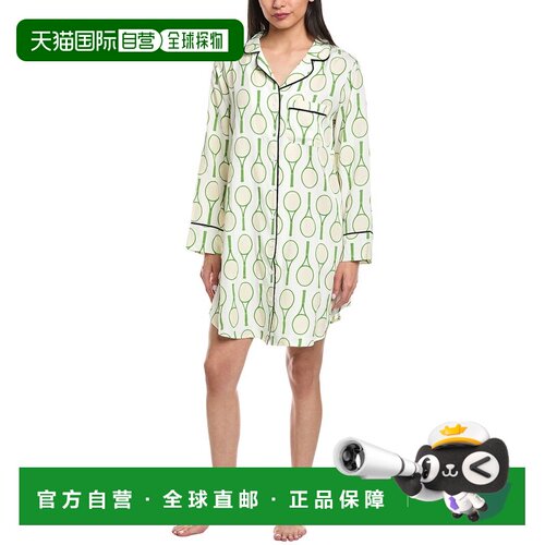 自营Katie Kime Tennis Time Sleep Shirt - green 美国奥莱直发