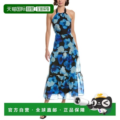 自营Milly Hayden Watercolor Silk-Blend Organza Dress - blue